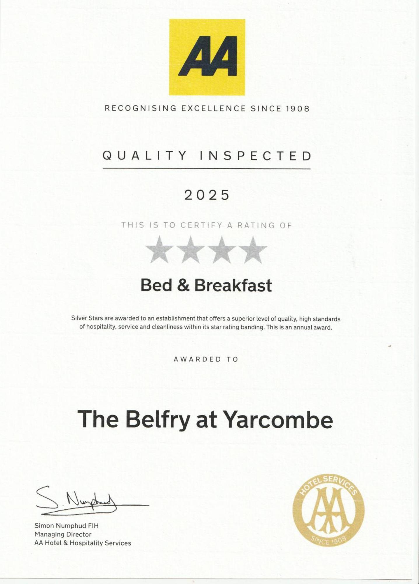 Bed and Breakfast The Belfry At Yarcombe Exteriér fotografie